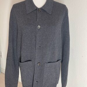 Everlane Charcoal Button-Up Cardigan